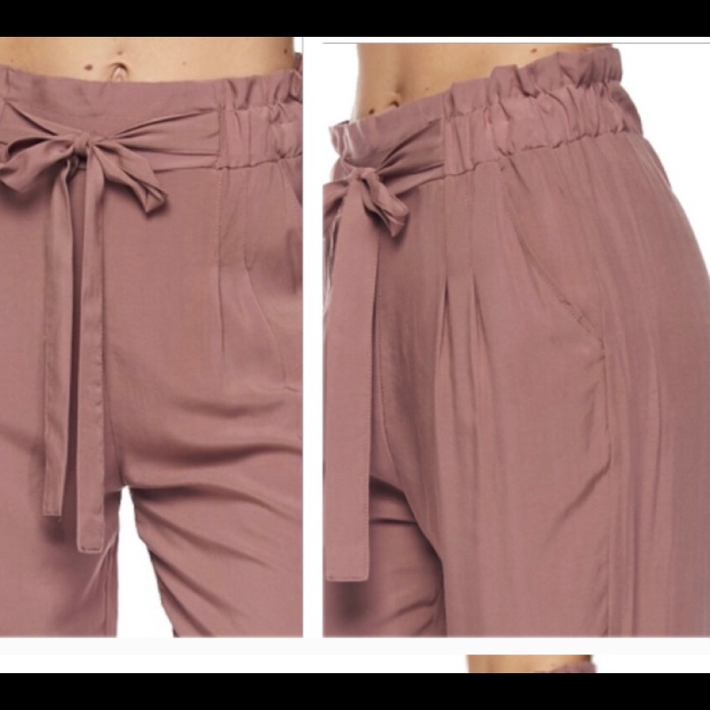 ❣️SALE! 3/$25❣️ MISSY PLUS PAPER BAG DRAWSTRING WAIST PANTS NWT - Picture 2 of 5